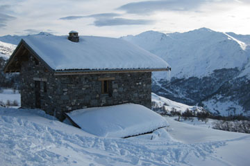 St Martin Ski Chalet: St Marcel in the distance